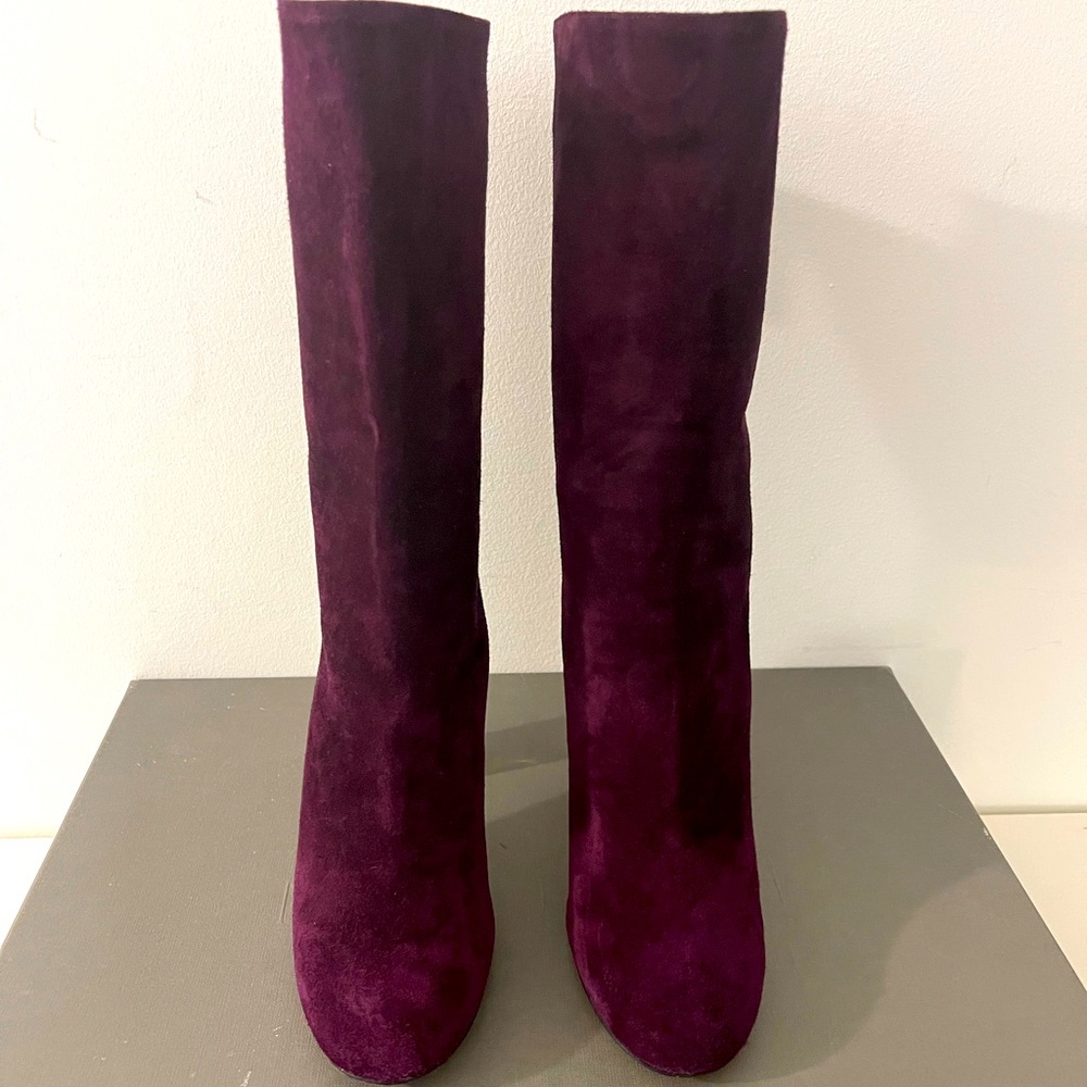 Alexander McQueen Suede Plum Ankle Boots
